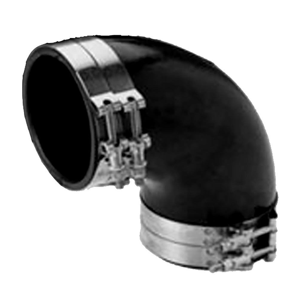 Trident Marine 3" ID 90-Degree EPDM Black Rubber Molded Wet Exhaust Elbow w/4 T-Bolt Clamps [TRL-390-S/S]