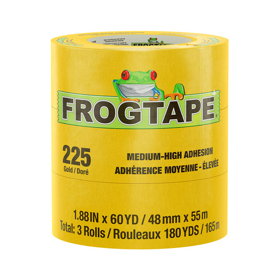 FrogTape CP 225 Medium-High Adhesion Masking Tape - 48MM x 55M x 6-Pack - Gold - Rated f/225F [105322]