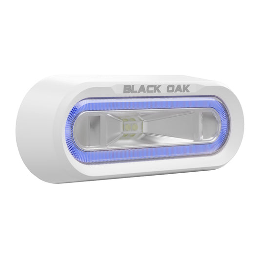 Black Oak Low Pro Off Road Spreader Light - Bracket Mount - White Housing - Blue LED [MLPS-B]