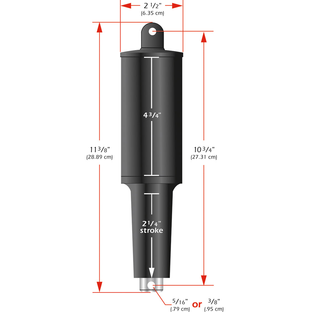 Lenco 101XD  Extreme Duty Actuator - 24v - 2 1/4" Stroke - 3/8" Hardware [15063-001]