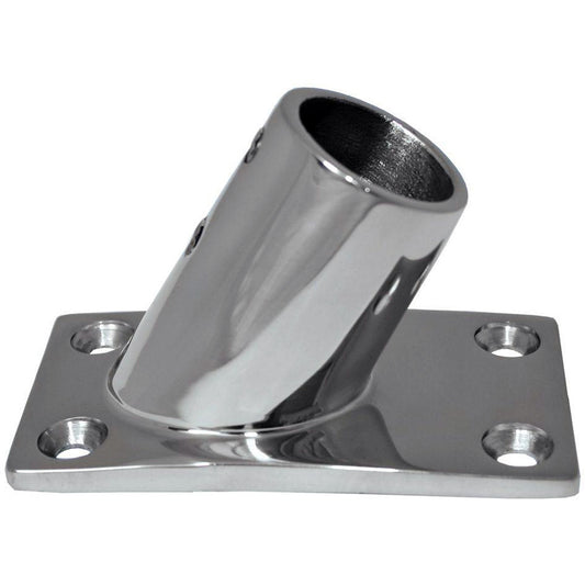 Whitecap " O.D. 60 Degree Rectangle Base SS Rail Fitting [6042C]