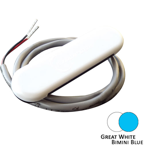 Shadow-Caster Dual Color Courtesy Light w/2 Lead Wire - White Abs Cover - Great White/Bimini Blue [SCM-CL-BB/GW]