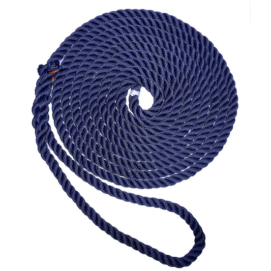 New England Ropes 1/2" Premium 3-Strand Dock Line - Navy Blue - 35 [C6053-16-00035]