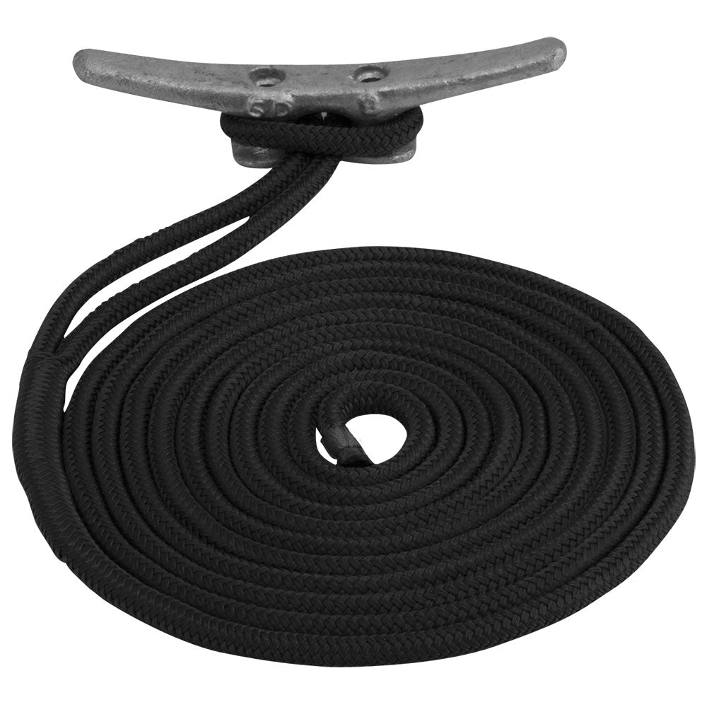 Sea-Dog Double Braided Nylon Dock Line - 1/2" x 50 - Black [302112050BK-1]