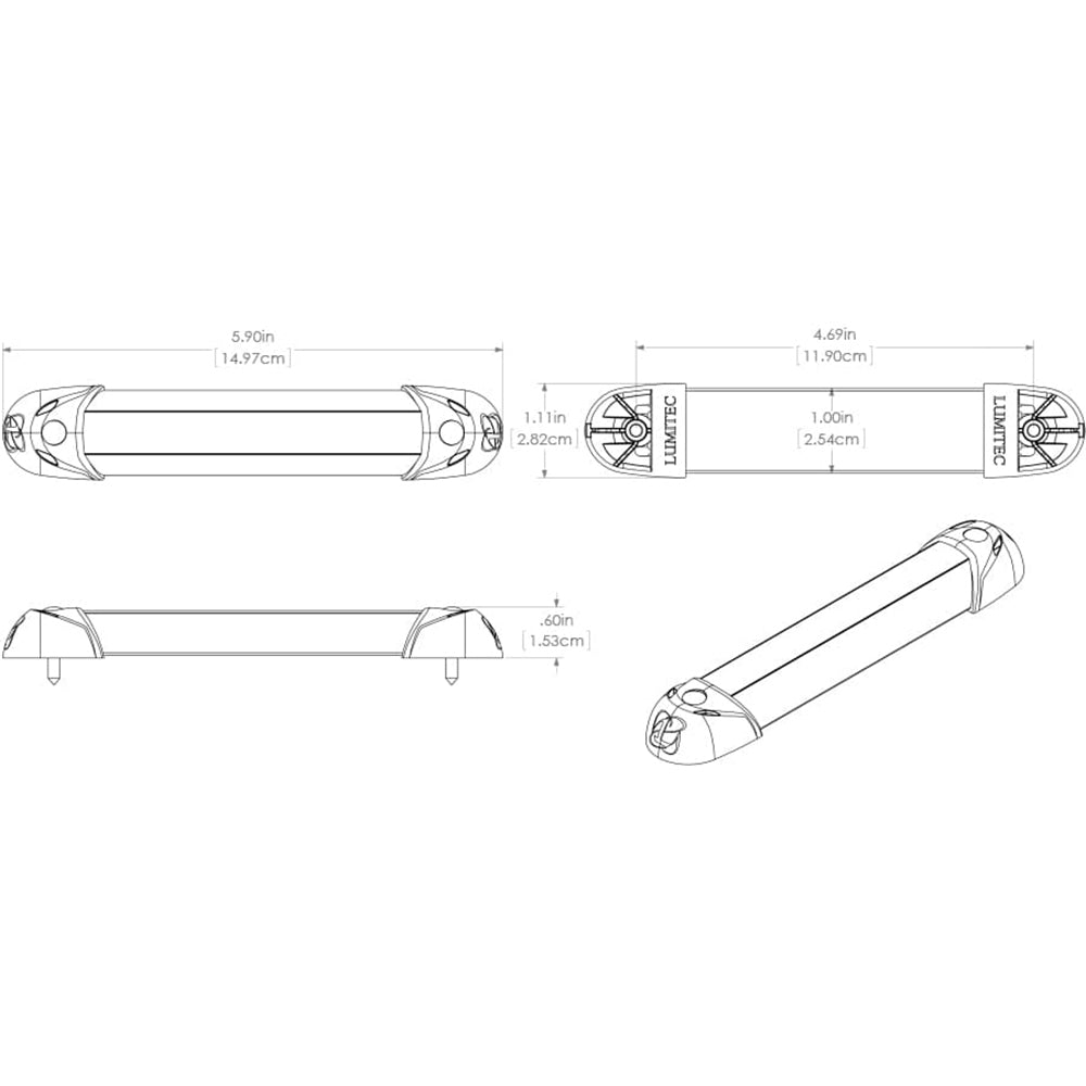 Lumitec Mini Rail2  6" LED Utility Light - Spectrum RGBW - Brushed Finish [101545]