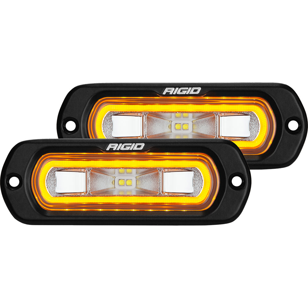 RIGID Industries SR-L Series Flush Mount Spreader Light - Black Housing - Amber Halo [53223]