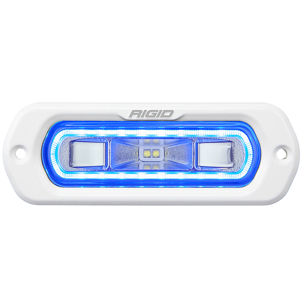 RIGID Industries SR-L Series Marine Spreader Light - White Flush Mount - White Light w/Blue Halo [51201]