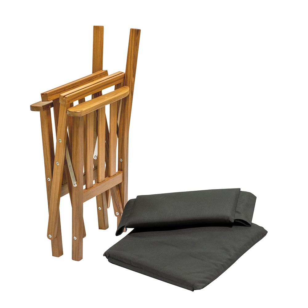 Whitecap Directors Chair II w/Black Cushion - Teak [61051]